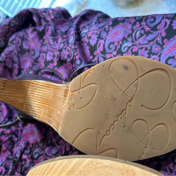 Brown leather western-inspired wedge sandals - Picture 6 of 6